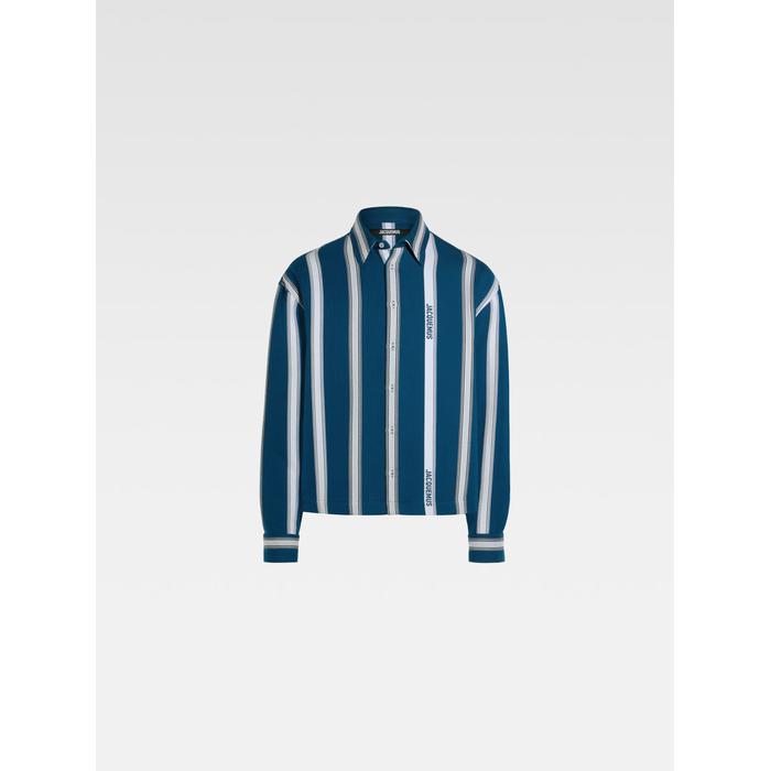 Полосатая рубашка свободного покроя цвет: Jacquard logo stripes white
