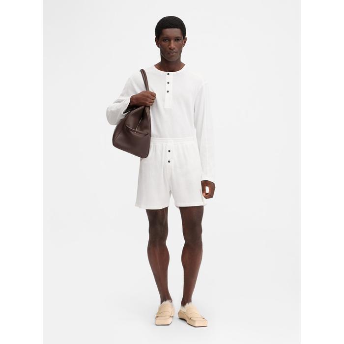 Комплект из топа и шорт Henley цвет: Белый