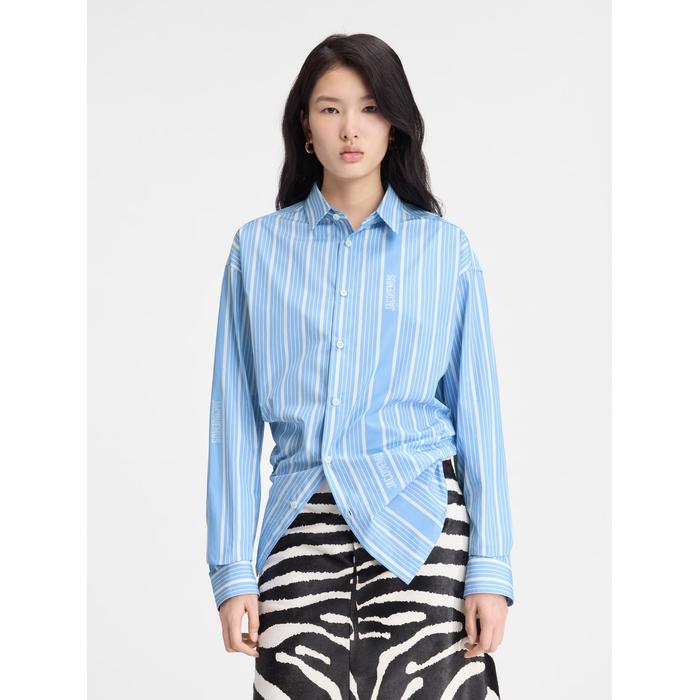 Жаккардовая рубашка в полоску цвет: Jacquard blue/white