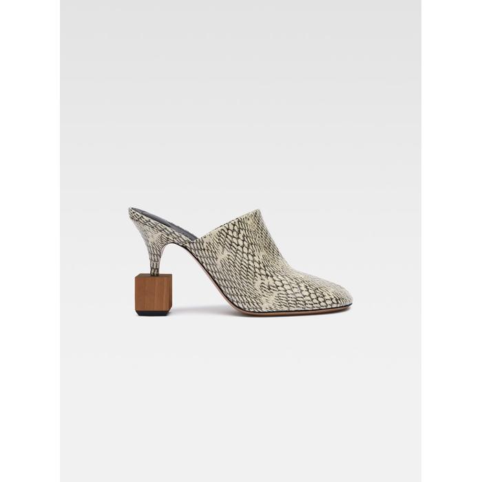 Geometric-heel mules цвет: Бежевый