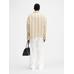 Пижамная рубашка в полоску с длинными рукавами цвет: Jacquard logo stripes white/beige