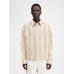 Пижамная рубашка в полоску с длинными рукавами цвет: Jacquard logo stripes white/beige