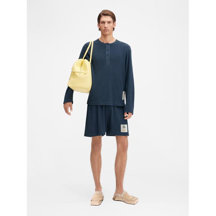 Комплект из топа и шорт Henley цвет: Тёмно-синий