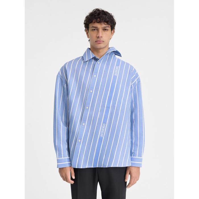 Асимметричная рубашка цвет: Jacquard blue/white