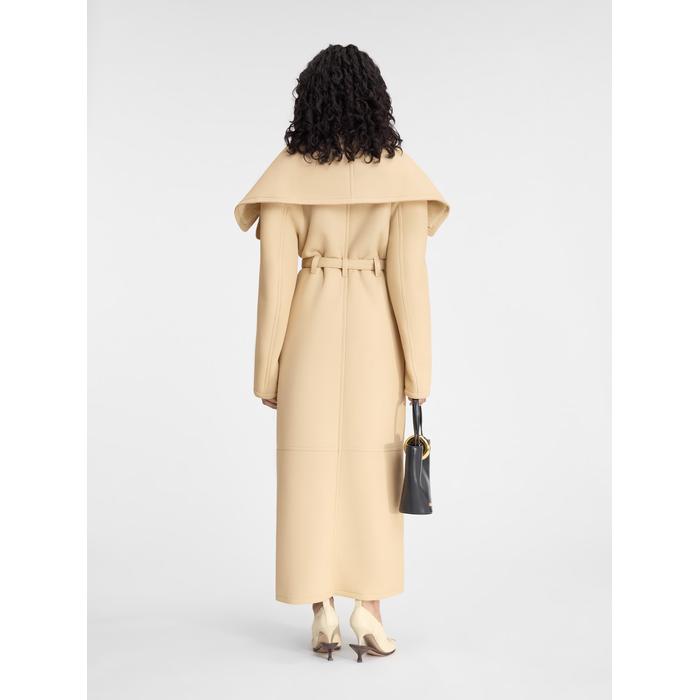 Длинное пальто из овечьей шерсти цвет: Pale yellow
