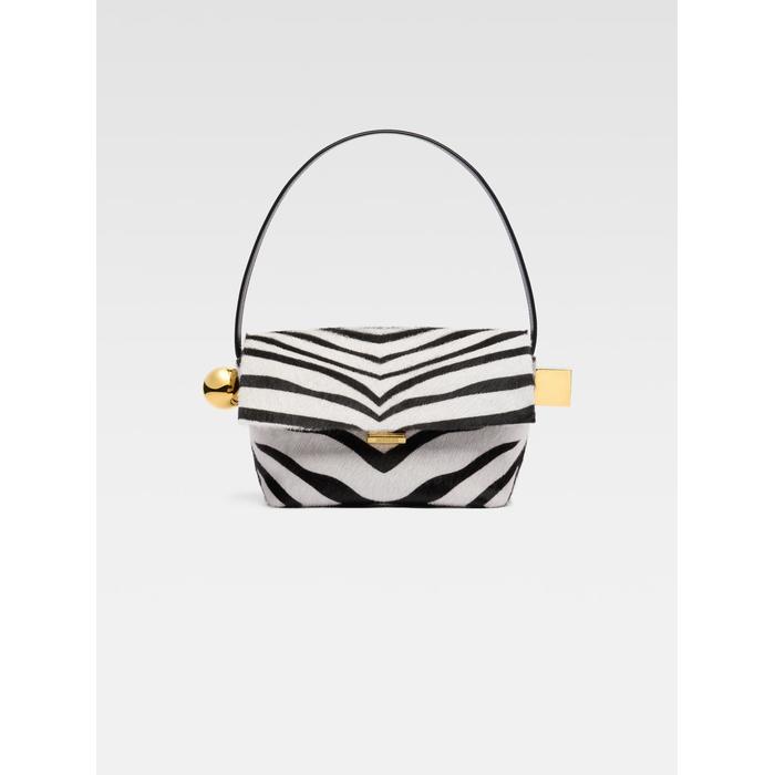 Сумка через плечо с клапаном цвет: Black & white zebra