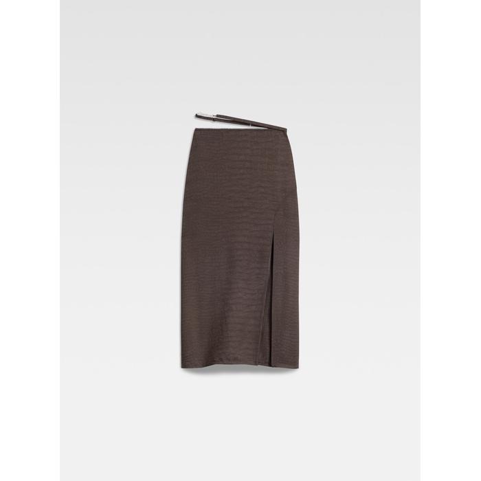 Очаровательная юбка с логотипом цвет: Croco brown