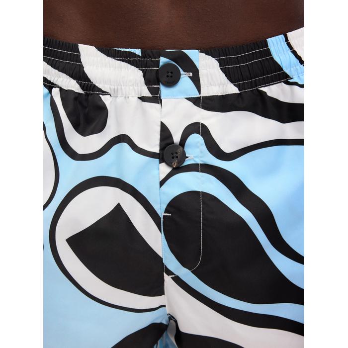 Плавательные шорты с волнистым принтом Psyche цвет: Print wavy psyche logo blue/black