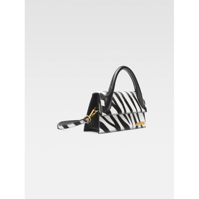 Удлиненная фирменная сумочка цвет: Black & white zebra