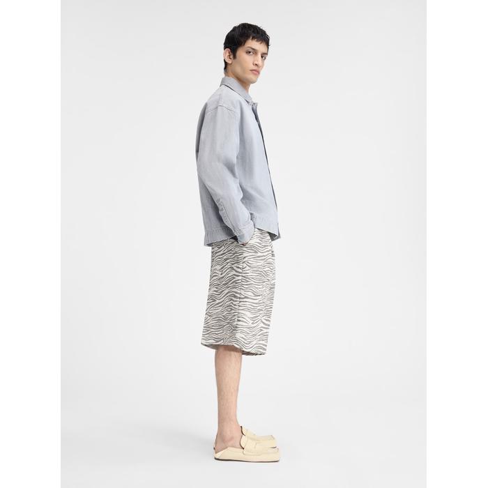 Джинсовая рубашка свободного кроя цвет: Grey / off-white