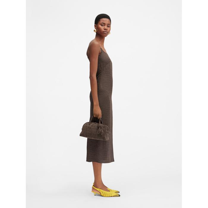 Очаровательное платье с логотипом цвет: Croco brown
