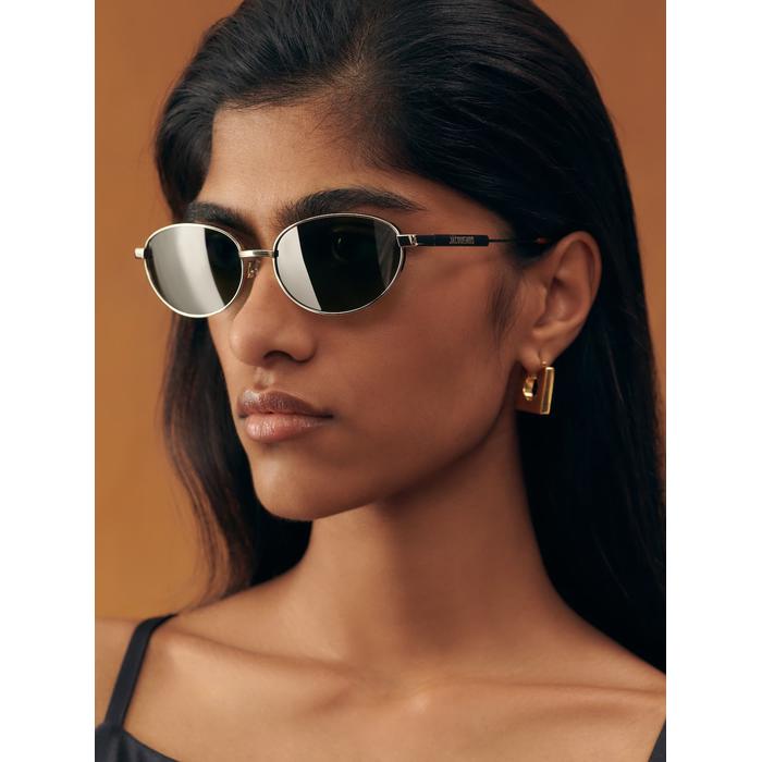 Oval aviator sunglasses цвет: Серебристый