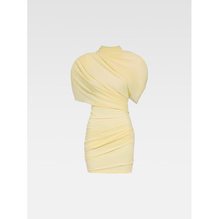Драпированное мини-платье цвет: Pale yellow 2
