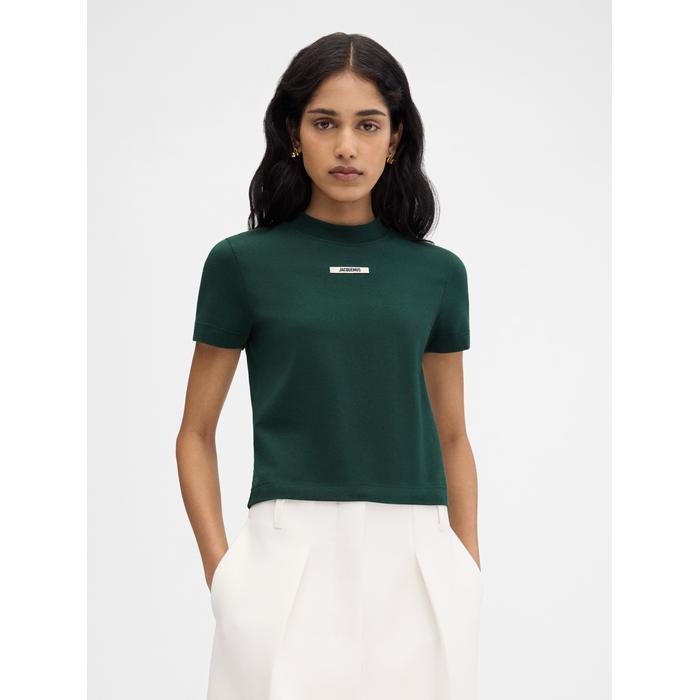 Футболка с логотипом в крупный рубчик цвет: Dark green 2