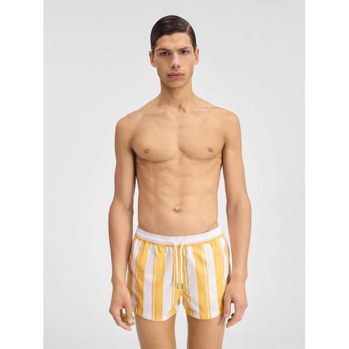 Плавательные шорты с контрастными полосками цвет: Print rayure yellow ecru