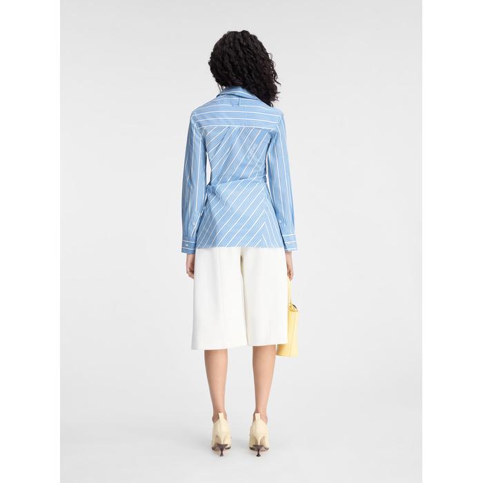 Асимметричная рубашка в полоску цвет: Jacquard blue/white