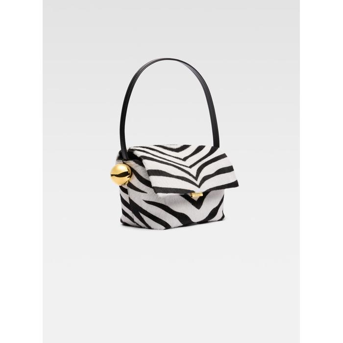 Сумка через плечо с клапаном цвет: Black & white zebra