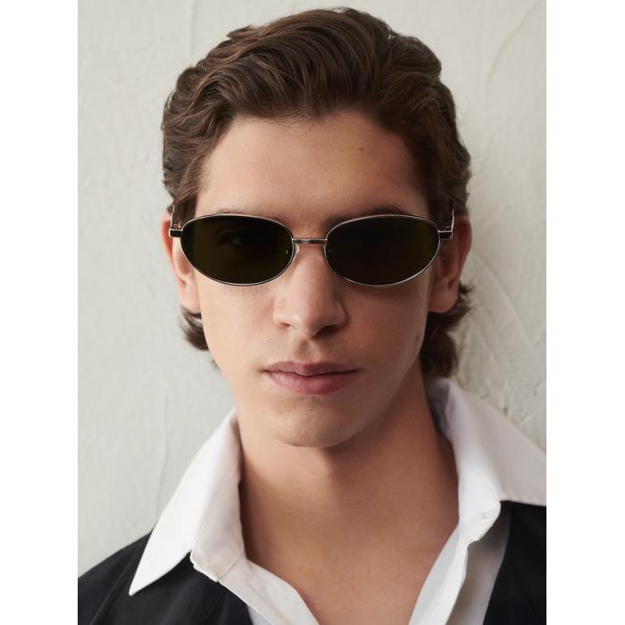 Oval aviator sunglasses цвет: Серебристый