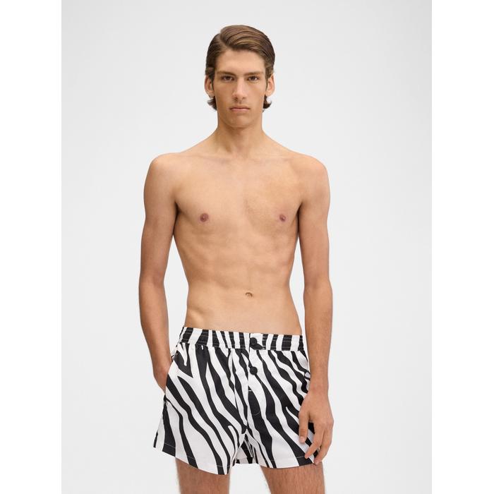 Плавательные шорты с художественным принтом "Зебра" цвет: Print zebra arty white black