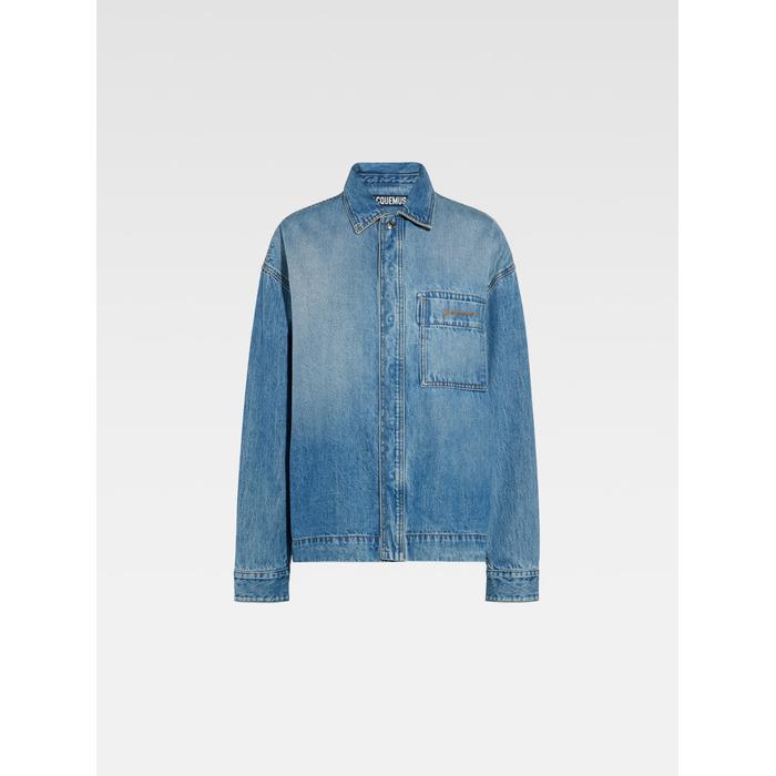 Джинсовая рубашка свободного кроя цвет: Blue/tabac