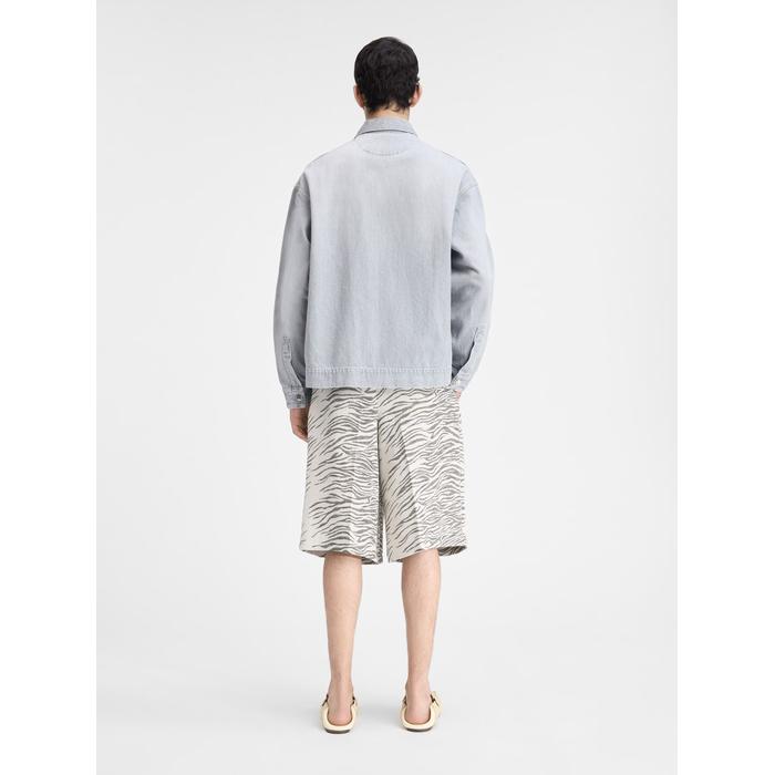 Джинсовая рубашка свободного кроя цвет: Grey / off-white