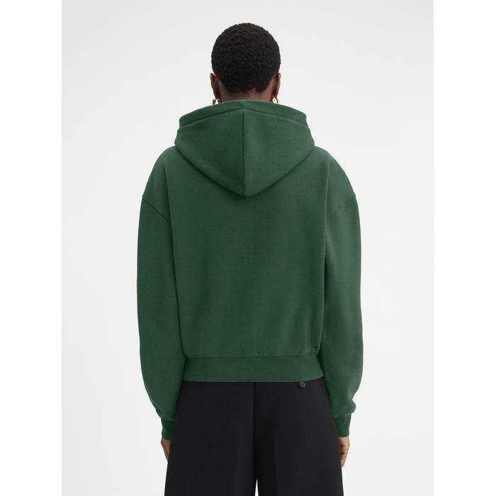 Толстовка на молнии с логотипом в крупный рубчик цвет: Dark green 2