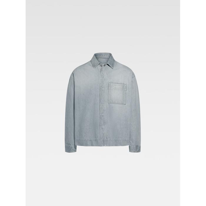 Джинсовая рубашка свободного кроя цвет: Grey / off-white