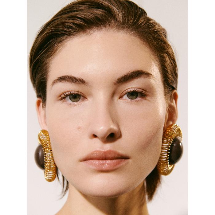 Серьги с подсолнухами цвет: Gold / brown