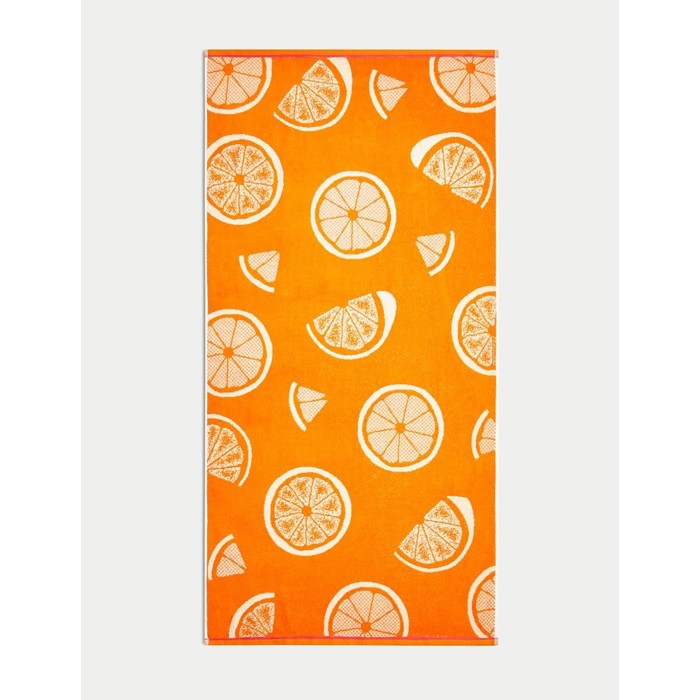 пляжное полотенце из чистого хлопка с оранжевым рисунком