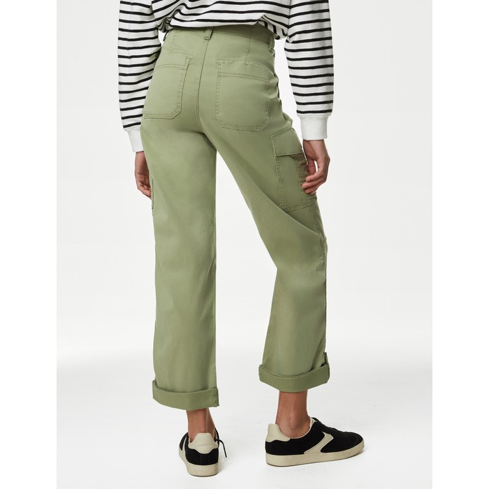 брюки-карго Lyocell™ Straight Leg Crop