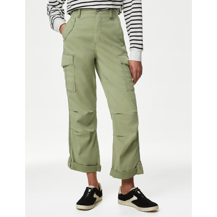 брюки-карго Lyocell™ Straight Leg Crop