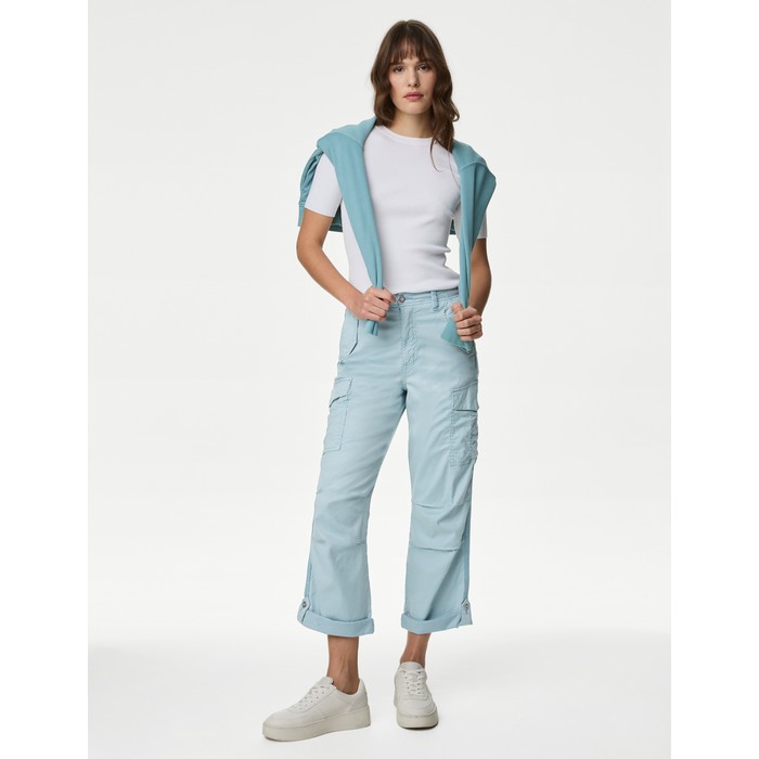 брюки-карго Lyocell™ Straight Leg Crop