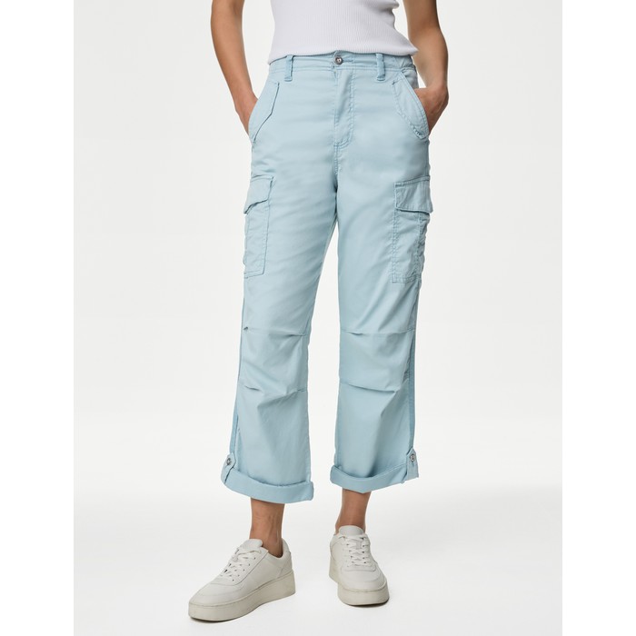 брюки-карго Lyocell™ Straight Leg Crop