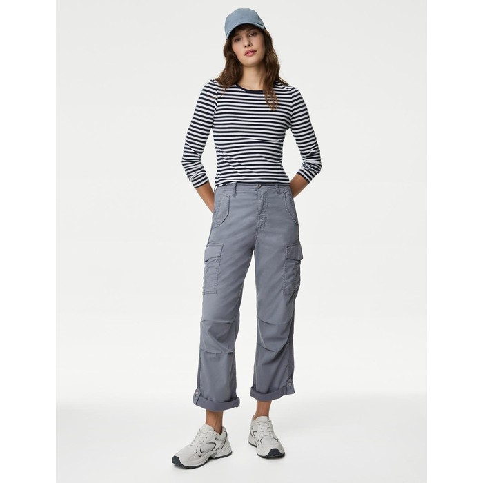 брюки-карго Lyocell™ Straight Leg Crop