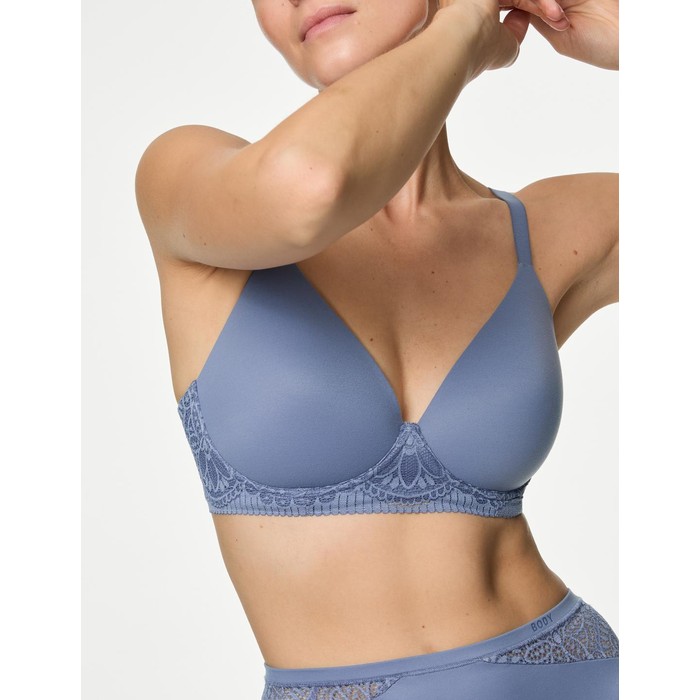 бюстгальтер без косточек с кружевной отделкой body soft™