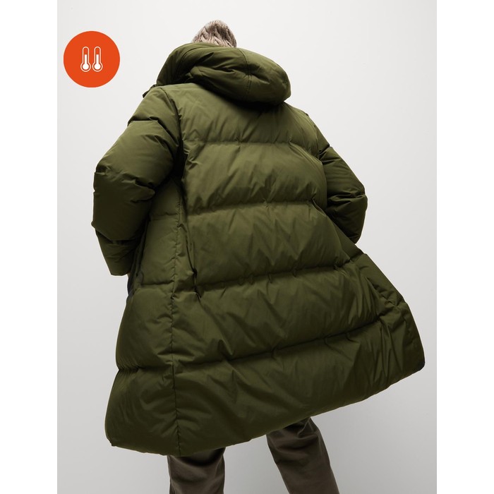 пуховое надувное пальто stormwear™ с капюшоном из перьев и пуха
