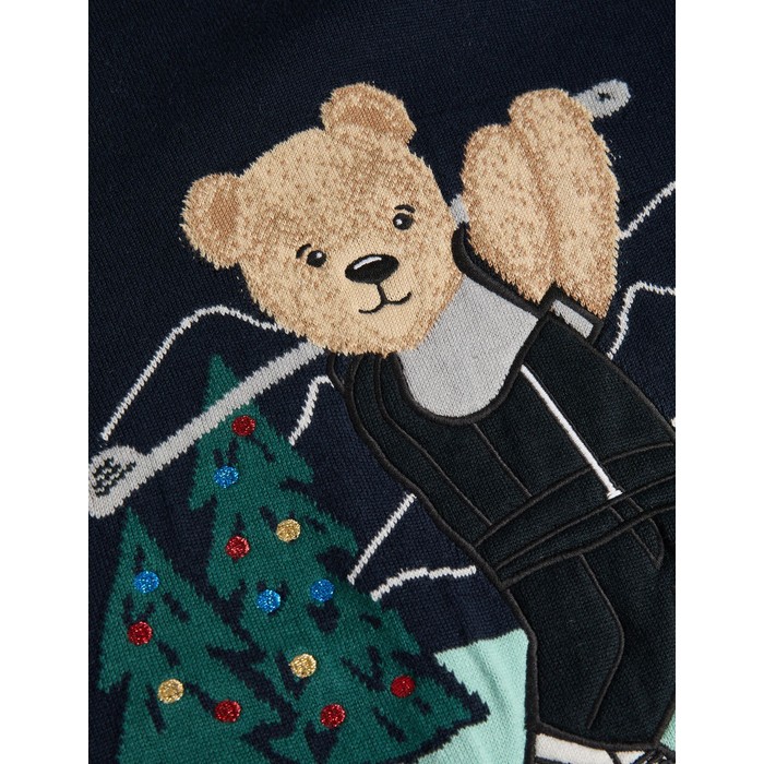 Рождественский свитер из чистого хлопка Spencer Bear™