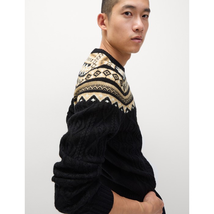 свитер с велосипедным воротником Fair Isle