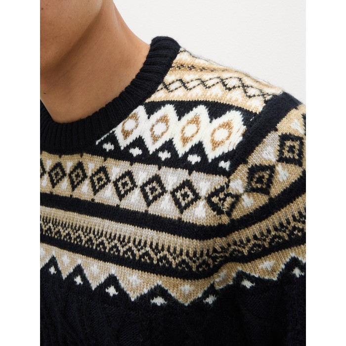 свитер с велосипедным воротником Fair Isle