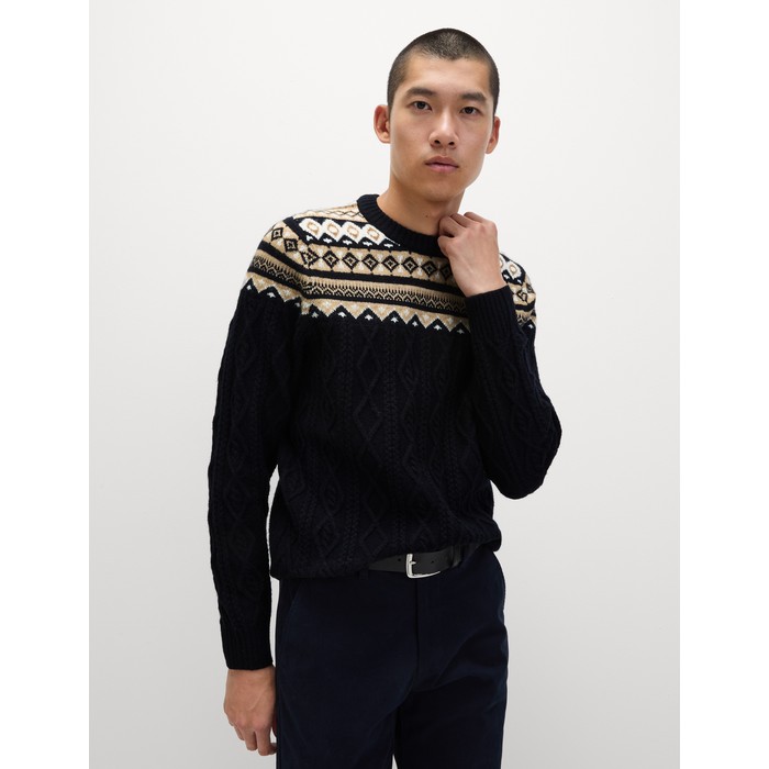 свитер с велосипедным воротником Fair Isle