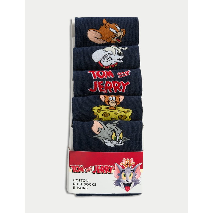 5 хлопчатобумажных носков на тему Tom & Jerry™