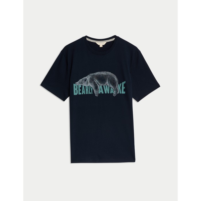 футболка из чистого хлопка Bearly Awake