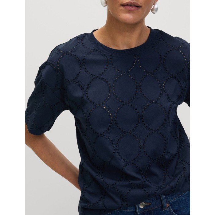 футболка Broderie из смесового хлопка