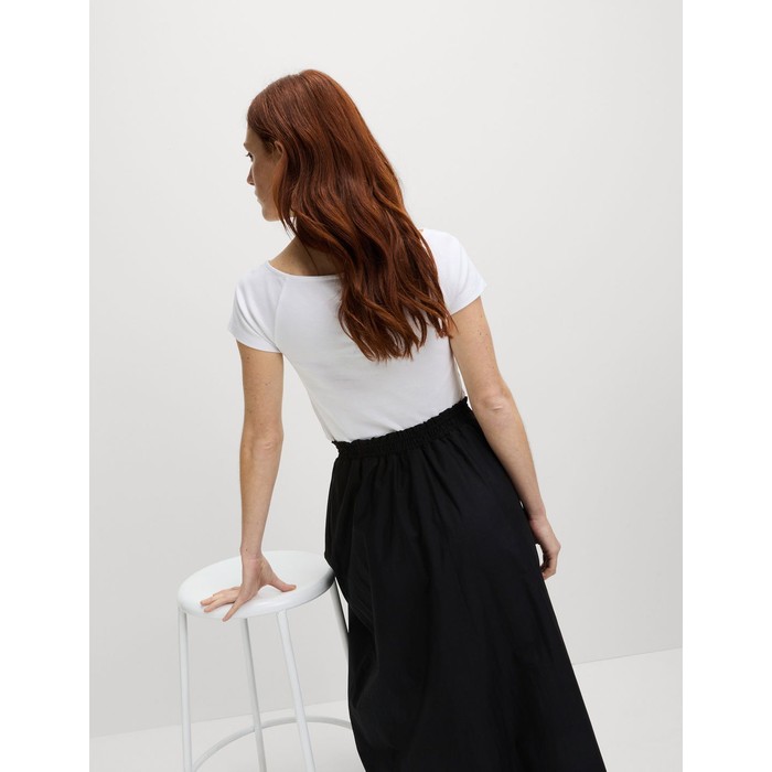 Футболка с открытыми плечами из чистого хлопка Slim Fit