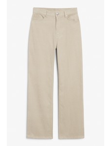 вельветовые брюки yoko с высокой талией, широкие штанины, легкая моль