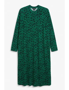 зеленое трикотажное платье leo с длинным рукавом