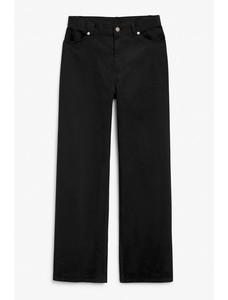 вельветовые брюки с широкими штанинами черного цвета