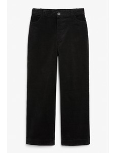 вельветовые брюки с прямыми штанинами стрейч черного цвета