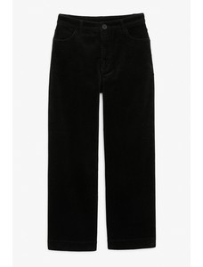 вельветовые брюки с прямыми штанинами стрейч черного цвета