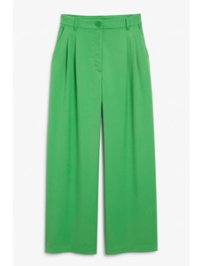 широкие брюки с высокой талией ярко-зеленого цвета